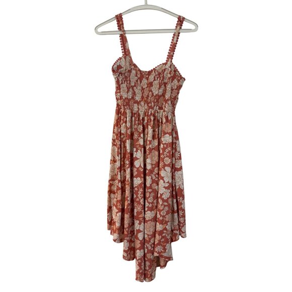 No Boundaries Floral High Low Dress Womens S Rust White - Picture 5 of 7